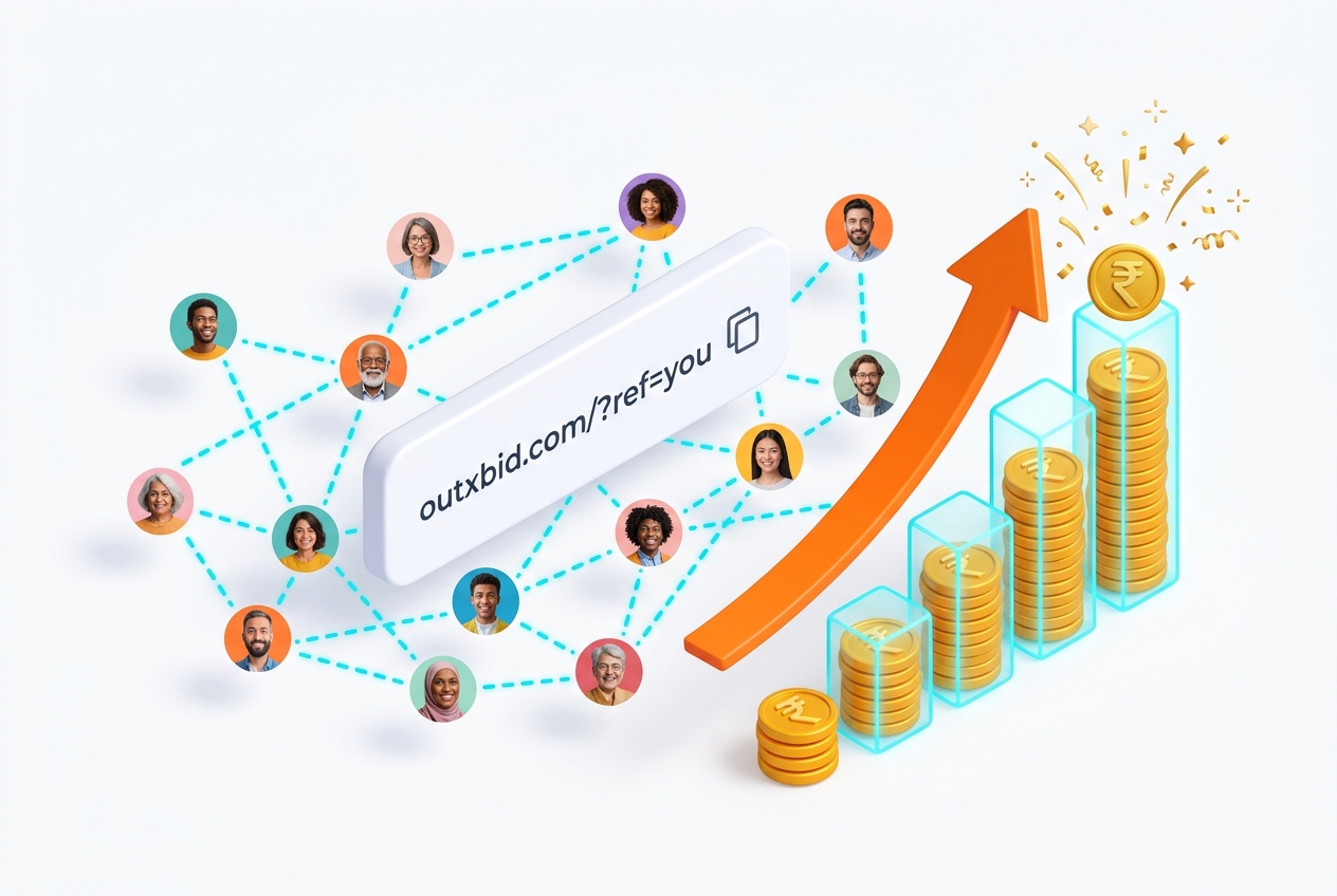Outxbid Partner Referral Network and Rupee Earnings